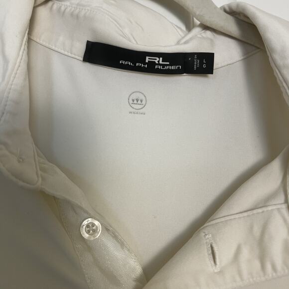 Ralph Lauren RLX Golf Polo Cream Moisture Wicking Sz Large Sporty Outdoors - Picture 3 of 7